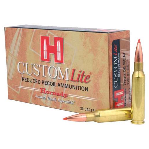 Hornady Custom Lite 7mm-08 Remington 120gr SST Rifle Ammo Ammo - 20 Rounds 20 Rounds Ammo