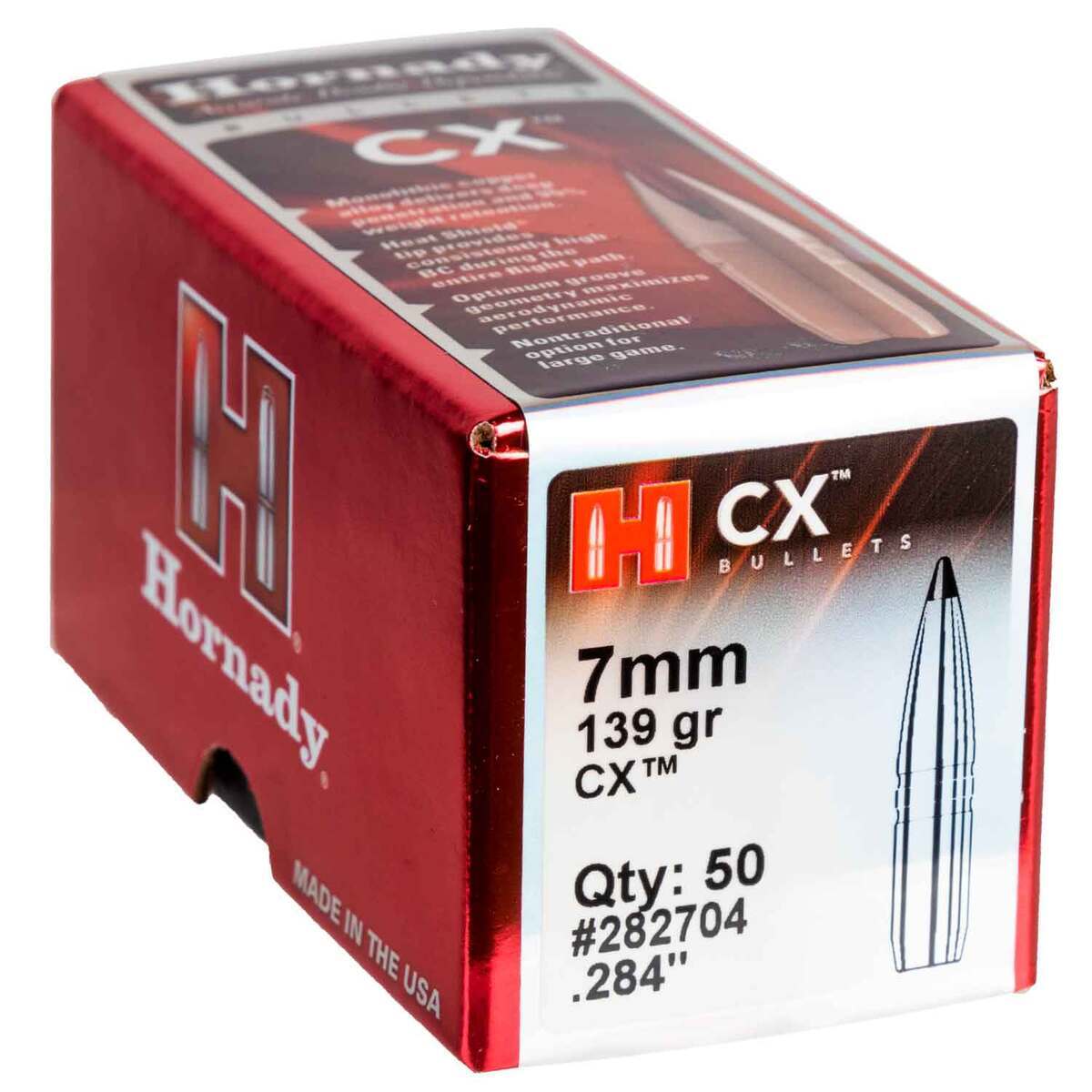 Hornady CX 284 Caliber/7mm Tipped FMJ 139gr Reloading Bullets - 50 Rounds Hornady CX 284 Caliber/7mm Tipped FMJ 139gr Reloading Bullets - 50 Rounds