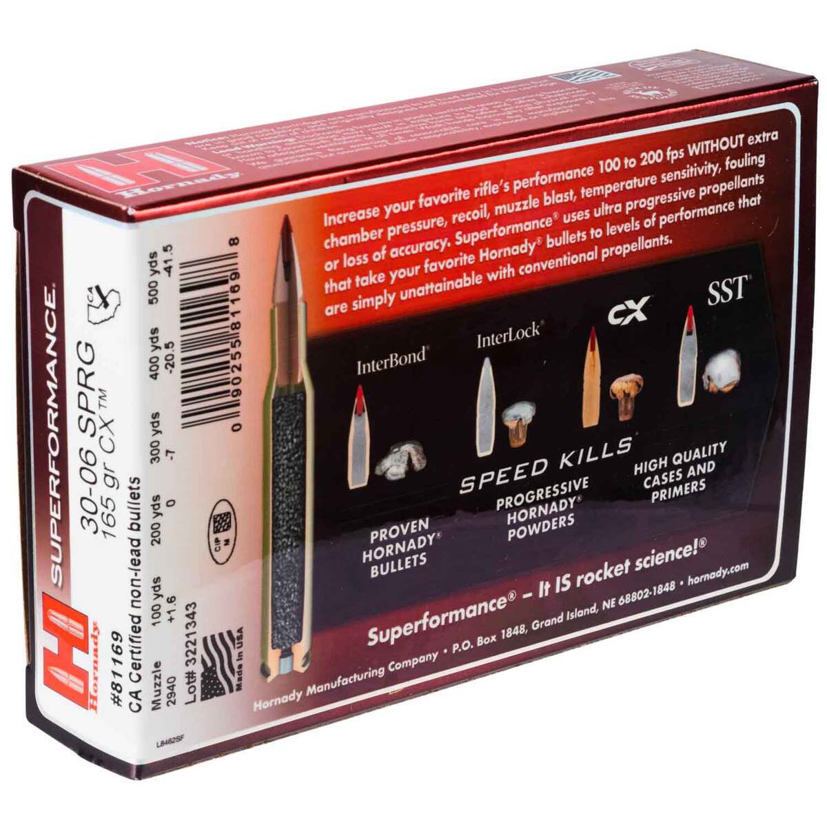Hornady CX Superformance 30-06 Springfield 165gr CX SPF Rifle Ammo - 20 Rounds Hornady CX Superformance 30-06 Springfield 165gr CX SPF Rifle Ammo - 20 Rounds