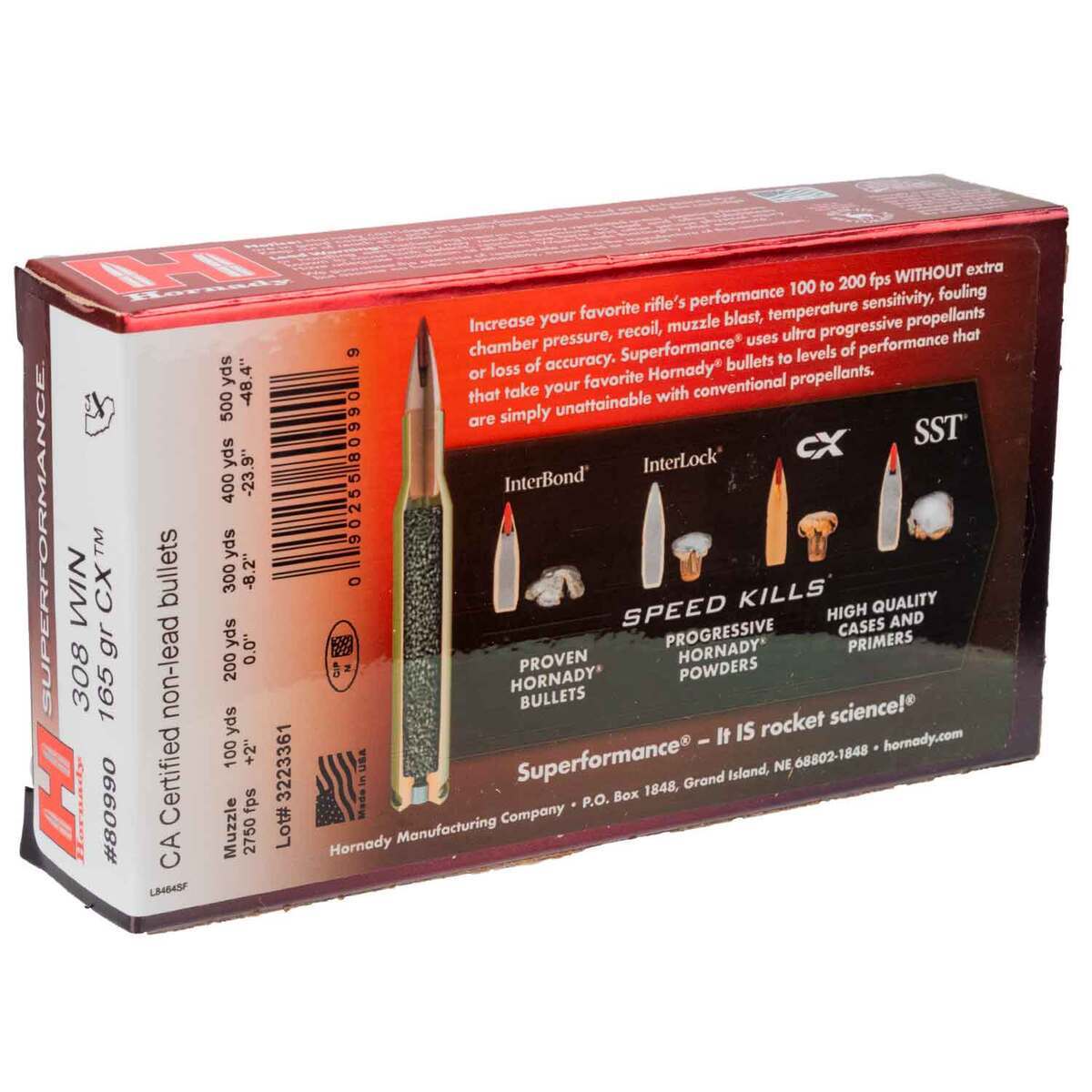 Hornady CX Superformance 308 Winchester 165gr Rifle Ammo - 20 Rounds Hornady CX Superformance 308 Winchester 165gr Rifle Ammo - 20 Rounds