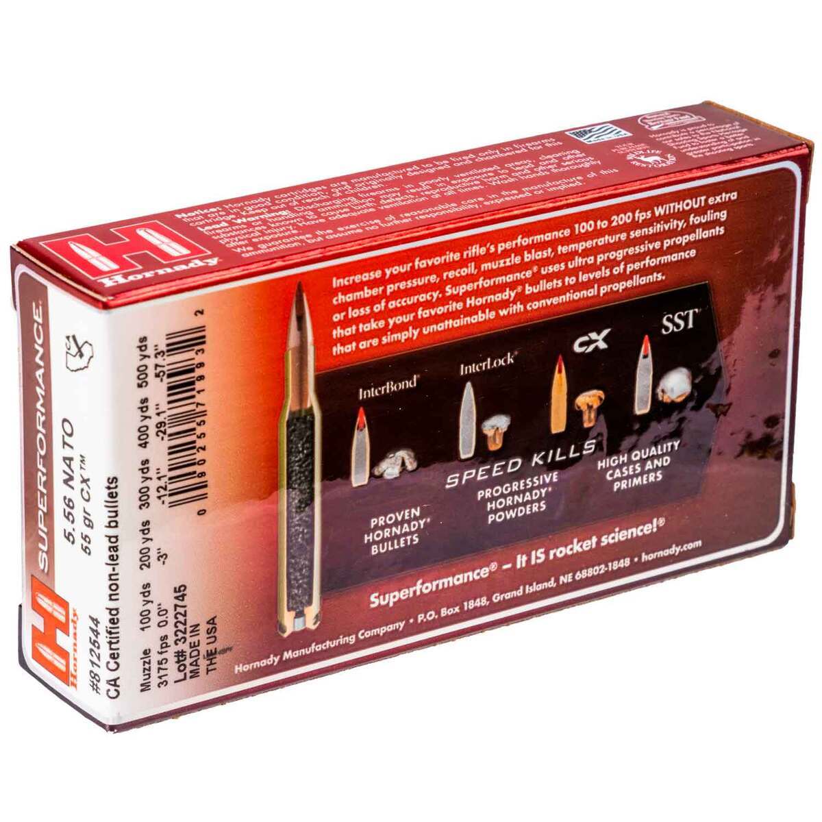 Hornady CX Superformance 5.56mm NATO 55gr Rifle Ammo - 20 Rounds Hornady CX Superformance 5.56mm NATO 55gr Rifle Ammo - 20 Rounds