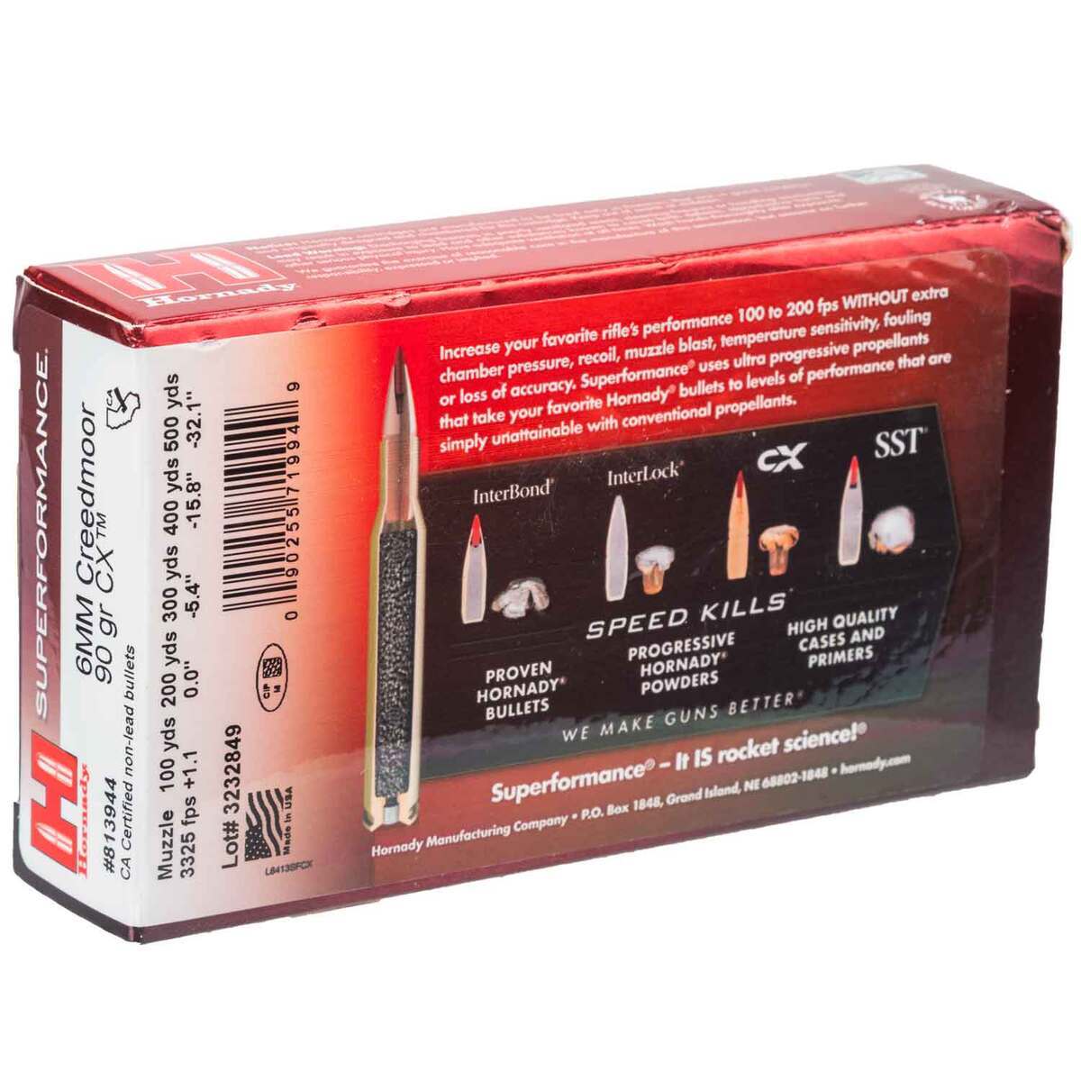 Hornady CX Superformance 6mm Creedmoor 90gr Rifle Ammo - 20 Rounds Hornady CX Superformance 6mm Creedmoor 90gr Rifle Ammo - 20 Rounds