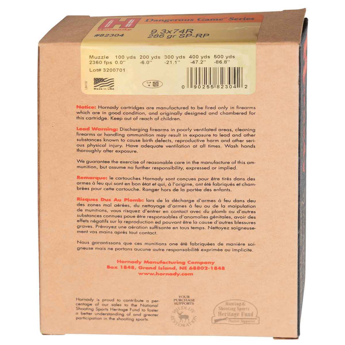 Hornady Dangerous Game 9.3mmx74R 286gr Interlock SP-RP Rifle Ammo - 20 Rounds Hornady Dangerous Game 9.3mmx74R 286gr Interlock SP-RP Rifle Ammo - 20 Rounds