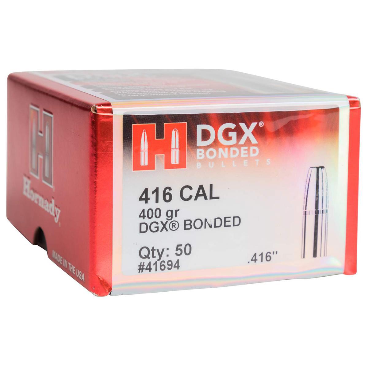 Hornady DGX Bonded 416 Cal/.416in DGX Bonded 400gr Reloading Bullets - 50 Count Hornady DGX Bonded 416 Cal/.416in DGX Bonded 400gr Reloading Bullets - 50 Count