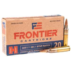 Hornady Frontier 223 Remington 68gr BTHP Match Rifle Ammo - 20 Rounds
