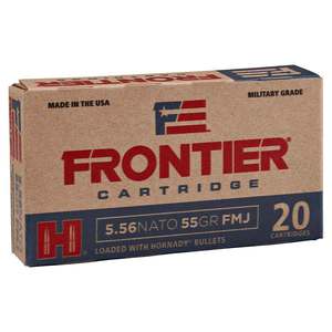 Hornady Frontier 5.56mm NATO 55gr FMJ Rifle Ammo - 20 Rounds