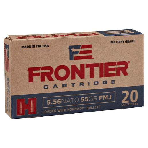 Hornady Frontier 5.56mm NATO 55gr FMJ Rifle Ammo Ammo - 20 Rounds 20 Rounds Ammo
