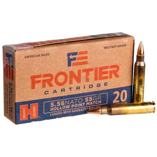 Hornady Frontier 5.56mm NATO 55gr Hollow Point Rifle Ammo Ammo - 20 Rounds 20 Rounds Ammo