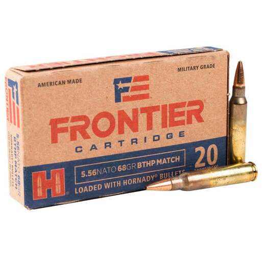 Hornady Frontier 5.56mm NATO 68gr BTHP Match Rifle Ammo Ammo - 20 Rounds 20 Rounds Ammo