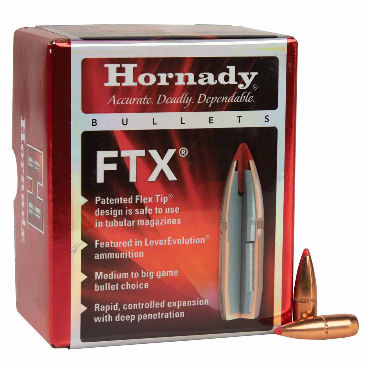 Hornady FTX 338 Cal/.338in (338 Marlin Express) FTX 200gr Reloading Bullets - 100 Count Hornady FTX 338 Cal/.338in (338 Marlin Express) FTX 200gr Reloading Bullets - 100 Count