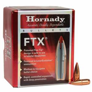 Hornady FTX 338 Cal/.338in (338 Marlin Express) FTX 200gr Reloading Bullets - 100 Count