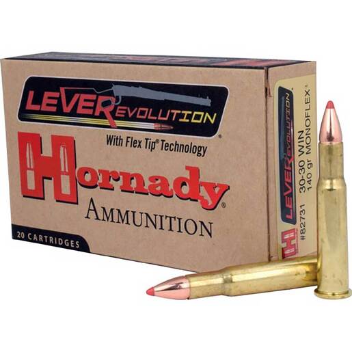 Hornady LEVERevolution 30-30 Winchester 140gr MonoFlex Rifle Ammo Ammo - 20 Rounds 20 Rounds Ammo