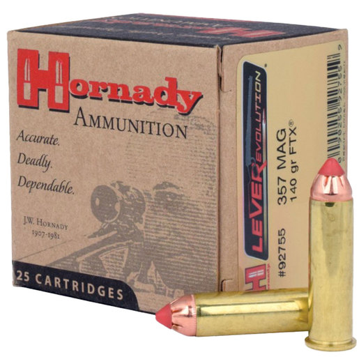 Hornady LEVERevolution 357 Magnum 140gr FTX Handgun Ammo Ammo - 25 Rounds 25 Rounds Ammo