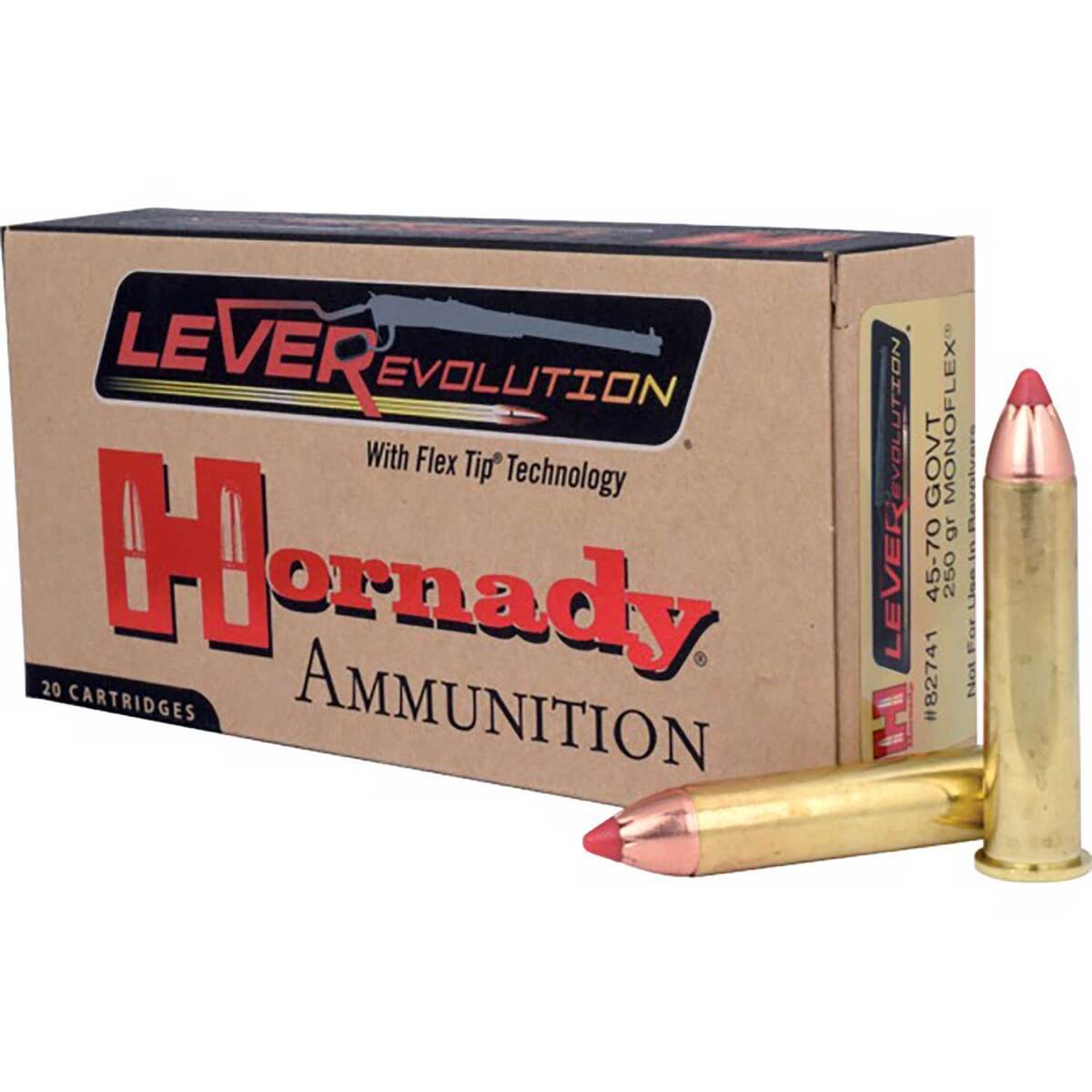 Hornady Leverevolution 45-70 Government 250gr MonoFlex - 20 Rounds Hornady Leverevolution 45-70 Government 250gr MonoFlex - 20 Rounds