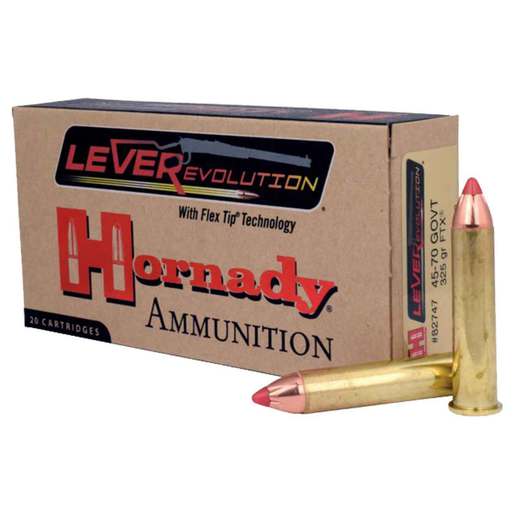 Hornady LEVERevolution 45-70 Government 325gr FTX Rifle Ammo Ammo - 20 Rounds 20 Rounds Ammo
