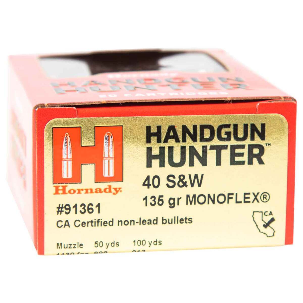 Hornady MonoFlex Handgun Hunter 40 S&W 135gr JHP Handgun Ammo - 20 Rounds Hornady MonoFlex Handgun Hunter 40 S&W 135gr JHP Handgun Ammo - 20 Rounds