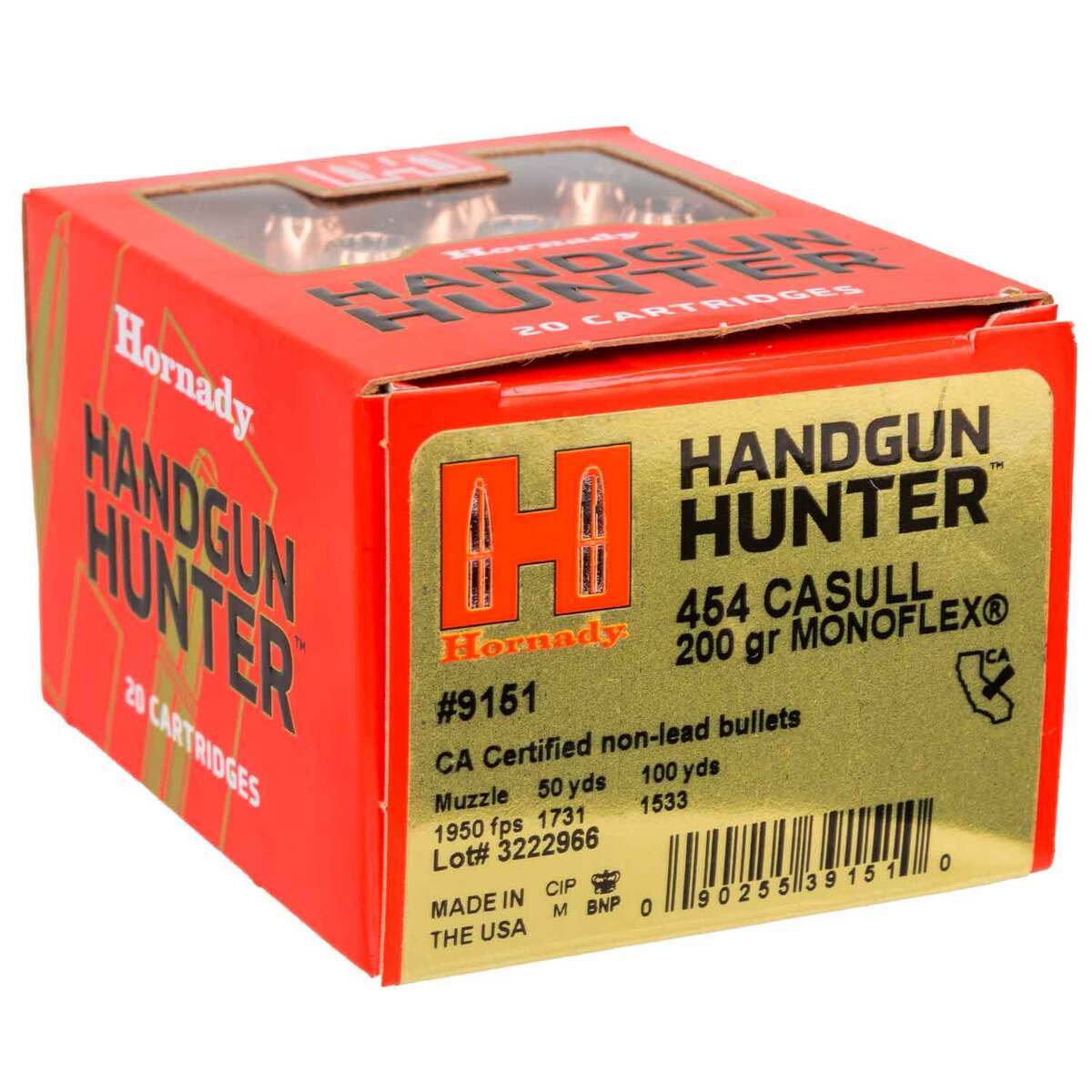 Hornady MonoFlex Handgun Hunter 454 Casull 200gr JHP Handgun Ammo - 20 Rounds Hornady MonoFlex Handgun Hunter 454 Casull 200gr JHP Handgun Ammo - 20 Rounds