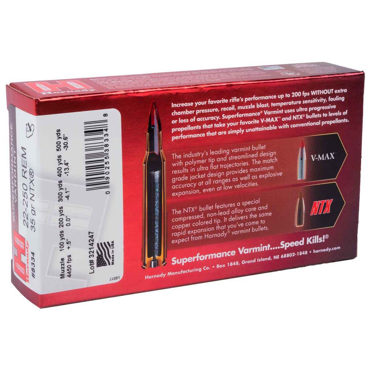Hornady Superformance Varmint 22-250 Remington 35gr NTX Rifle Ammo - 20 Rounds Hornady Superformance Varmint 22-250 Remington 35gr NTX Rifle Ammo - 20 Rounds