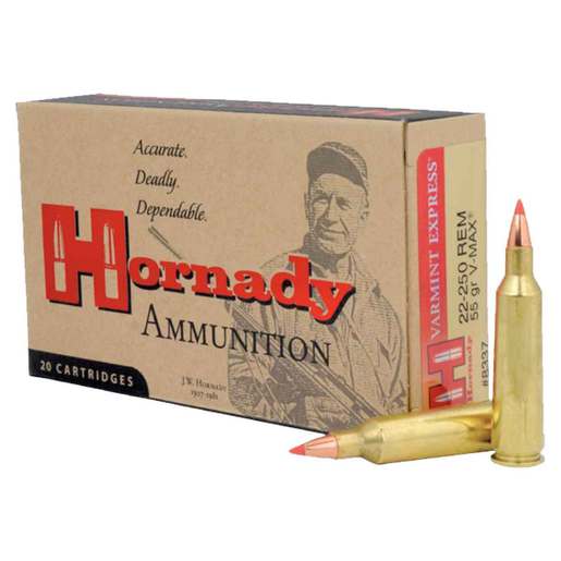Hornady Varmint Express 22-250 Remington 55gr V Max Rifle Ammo Ammo - 20 Rounds 20 Rounds Ammo