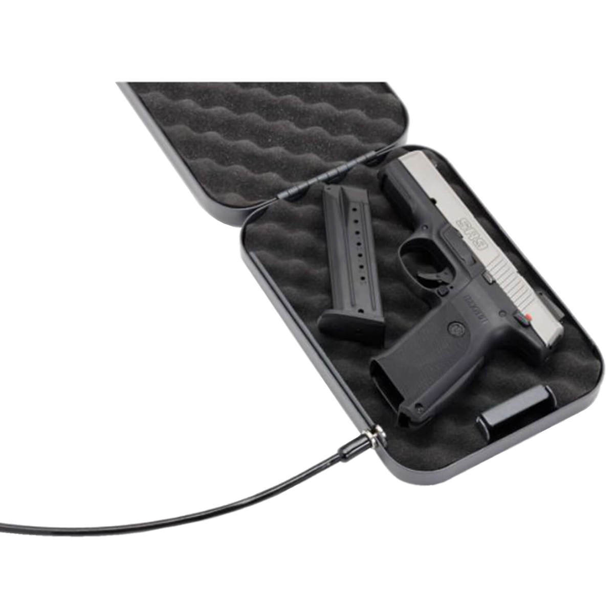 Hornady XL Keyed Lock Box 1 Gun Pistol Vault - Black - Black Hornady XL Keyed Lock Box 1 Gun Pistol Vault - Black - Black