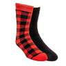 Hot Feet Men's Buffalo Plaid 2 Pack Winter Socks - Red/Black - L - Red/Black L