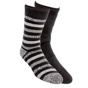 Hot Feet Men's Heather Stripe 2 Pack Casual Socks