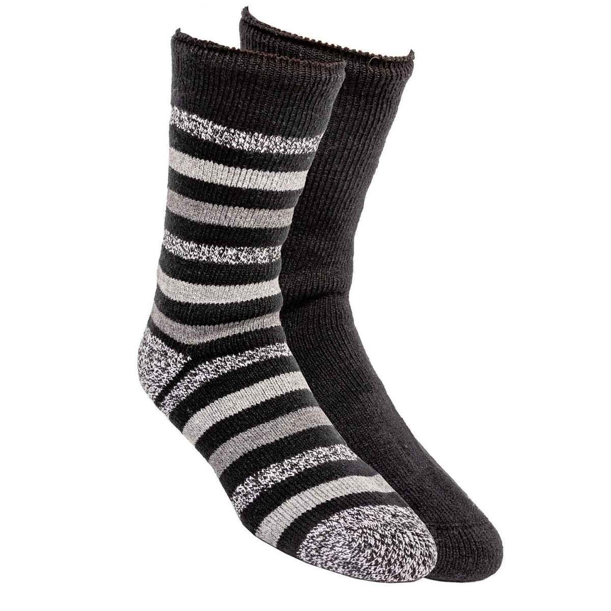 Hot Feet Men's Heather Stripe 2 Pack Casual Socks - Gray - L - Gray L Hot Feet Men's Heather Stripe 2 Pack Casual Socks - Gray - L - Gray L