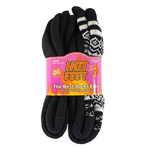 Hot Feet Women's 2-Pack Thermal Mid Calf Socks - Fair Isle Sport - M