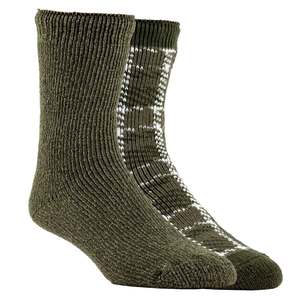 Hot Feet Women's Plaid 2 Pack Winter Socks - Green - M