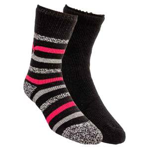 Hot Feet Women's Thermal 2 Pack Winter Socks - Black -M