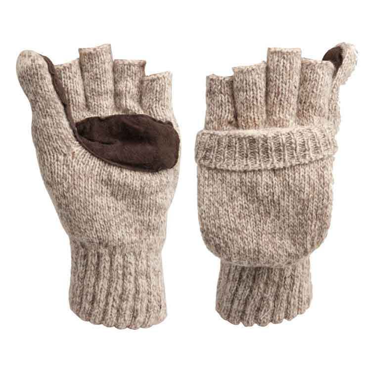 Hot Shot Men's Rag Wool Pop Top Mittens - Charcoal One Size Fits Most