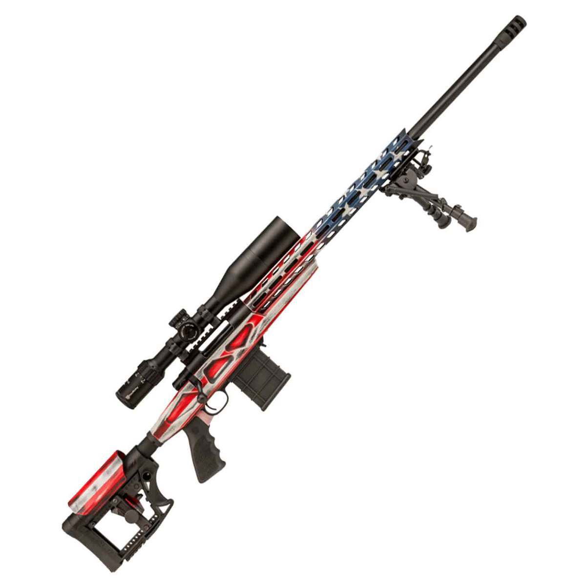Howa American Flag Chassis American Flag Cerakote Bolt Action Rifle - 6.5 Creedmoor - 24in - American Flag Howa American Flag Chassis American Flag Cerakote Bolt Action Rifle - 6.5 Creedmoor - 24in - American Flag