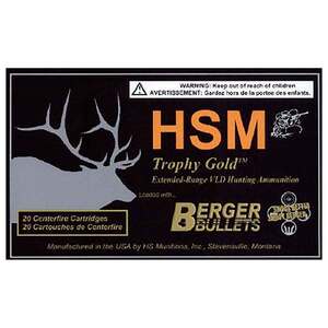 HSM Trophy Gold 338-378 Weatherby Magnum 300Gr BHTOTM Rifle Ammo - 20 Rounds