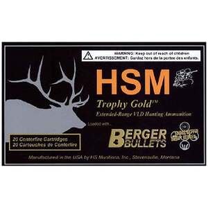 HSM Trophy Gold 338 Winchester Magnum 300Gr BHTOTM Rifle Ammo - 20 Rounds