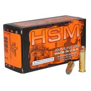 HSM Pro Pistol 357 Magnum 158gr JSP Handgun Ammo - 50 Rounds