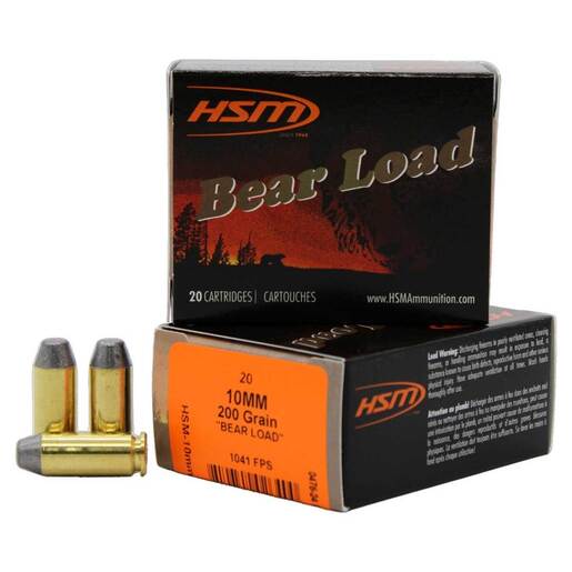 HSM Bear Load 10mm Auto 200gr RNFP Handgun Ammo Ammo - 20 Rounds 20 Rounds Ammo