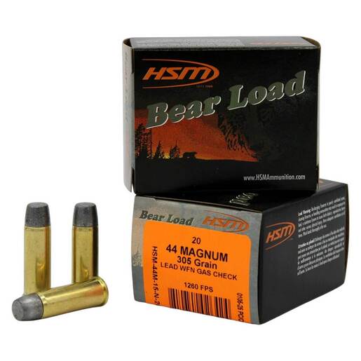 HSM Bear Load 44 Magnum 305gr WFNGC Handgun Ammo – 20 Rounds