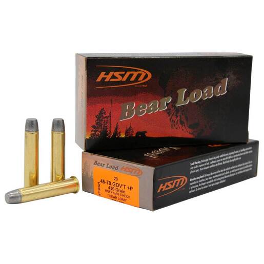 HSM Bear Load 45-70 Government 430gr RNFP Rifle Ammo Ammo - 20 Rounds 20 Rounds Ammo