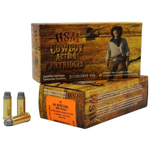 HSM Cowboy Action 44 Special 240gr SWC Handgun Ammo – 50 Rounds