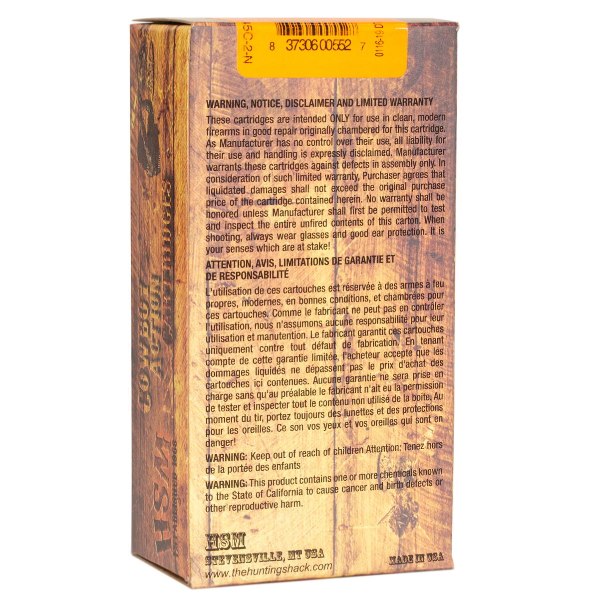 HSM Cowboy Action 45 (Long) Colt 200gr RNFP Handgun Ammo - 50 Rounds HSM Cowboy Action 45 (Long) Colt 200gr RNFP Handgun Ammo - 50 Rounds