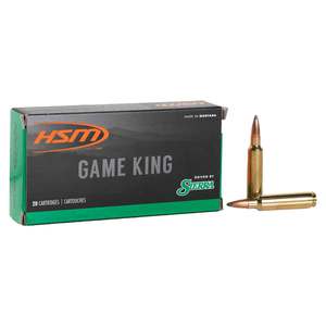 HSM Game King 284 Winchester 160gr Spitzer Boat Tail GameKing Rifle Ammo - 20 Rounds
