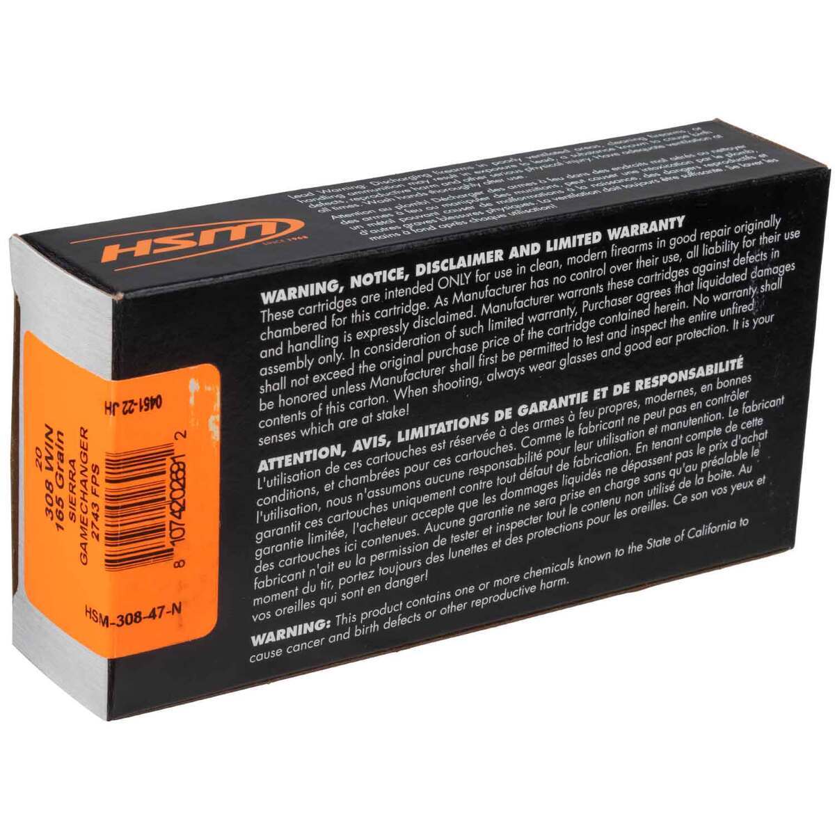HSM Tipping Point 308 Winchester 165gr Ballistic Tip Rifle Ammo - 20 Rounds HSM Tipping Point 308 Winchester 165gr Ballistic Tip Rifle Ammo - 20 Rounds