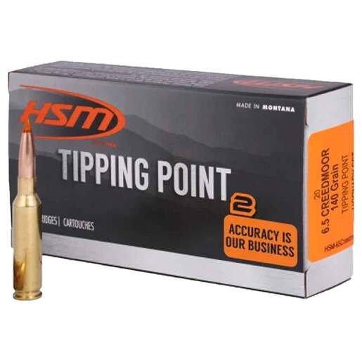 HSM Tipping Point 6.5 Creedmoor 140gr JSP Rifle Ammo Ammo - 20 Rounds 20 Rounds Ammo