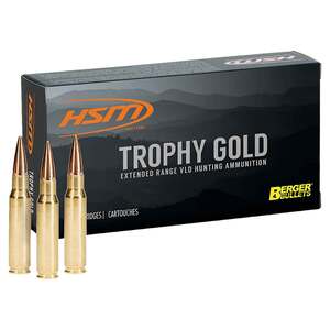 HSM Trophy Gold 264 Winchester Magnum 130gr BHVLDM Rifle Ammo - 20 Rounds
