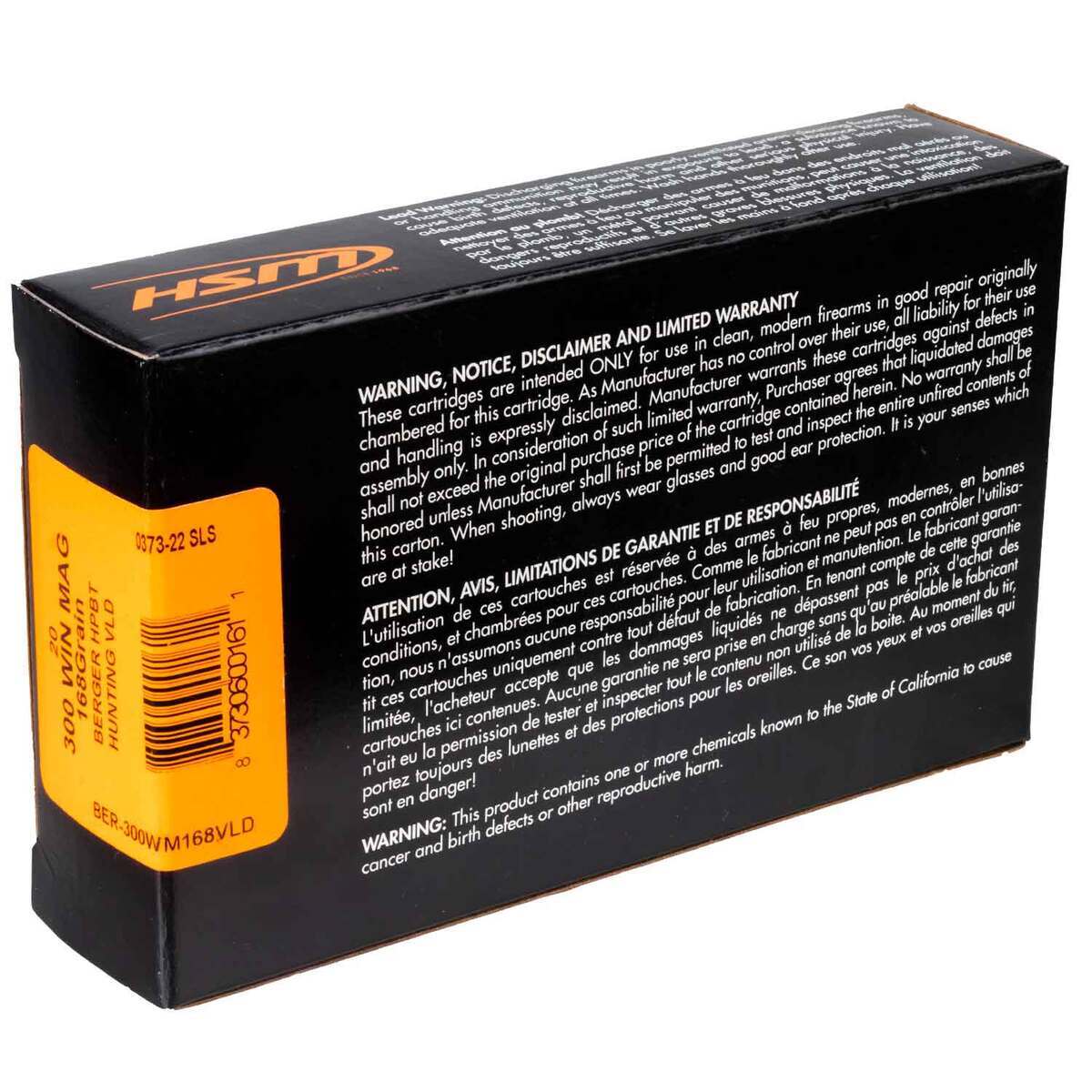 HSM Trophy Gold 300 Winchester Magnum 168gr VLD Rifle Ammo - 20 Rounds HSM Trophy Gold 300 Winchester Magnum 168gr VLD Rifle Ammo - 20 Rounds