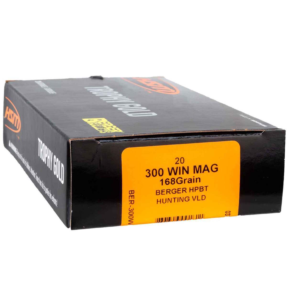 HSM Trophy Gold 300 Winchester Magnum 168gr VLD Rifle Ammo - 20 Rounds HSM Trophy Gold 300 Winchester Magnum 168gr VLD Rifle Ammo - 20 Rounds