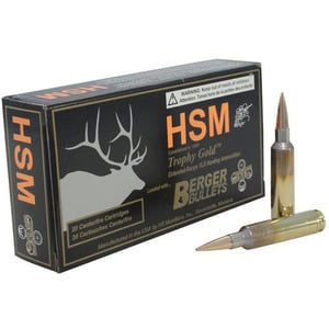 HSM Trophy Gold 308 Winchester 168gr VLD Rifle Ammo - 20 Rounds