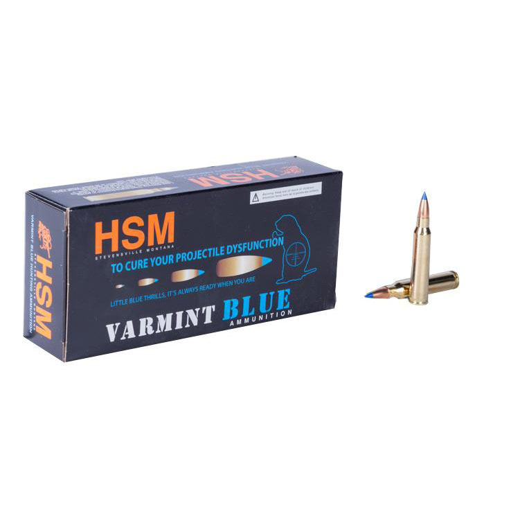 HSM Varmint Blue 223 Remington 55gr Blitzking Blue Rifle Ammo HSM Varmint Blue 223 Remington 55gr Blitzking Blue Rifle Ammo