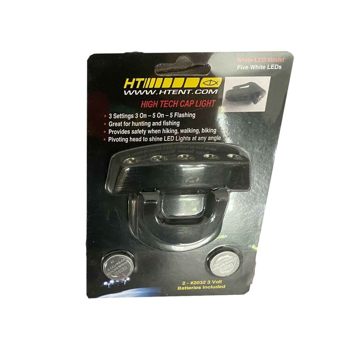 HT Enterprises Clip-on White LED Cap Light Ice Fishing Accessory - Black, 5 White LEDs - Black 5 White LED HT Enterprises Clip-on White LED Cap Light Ice Fishing Accessory - Black, 5 White LEDs - Black 5 White LED