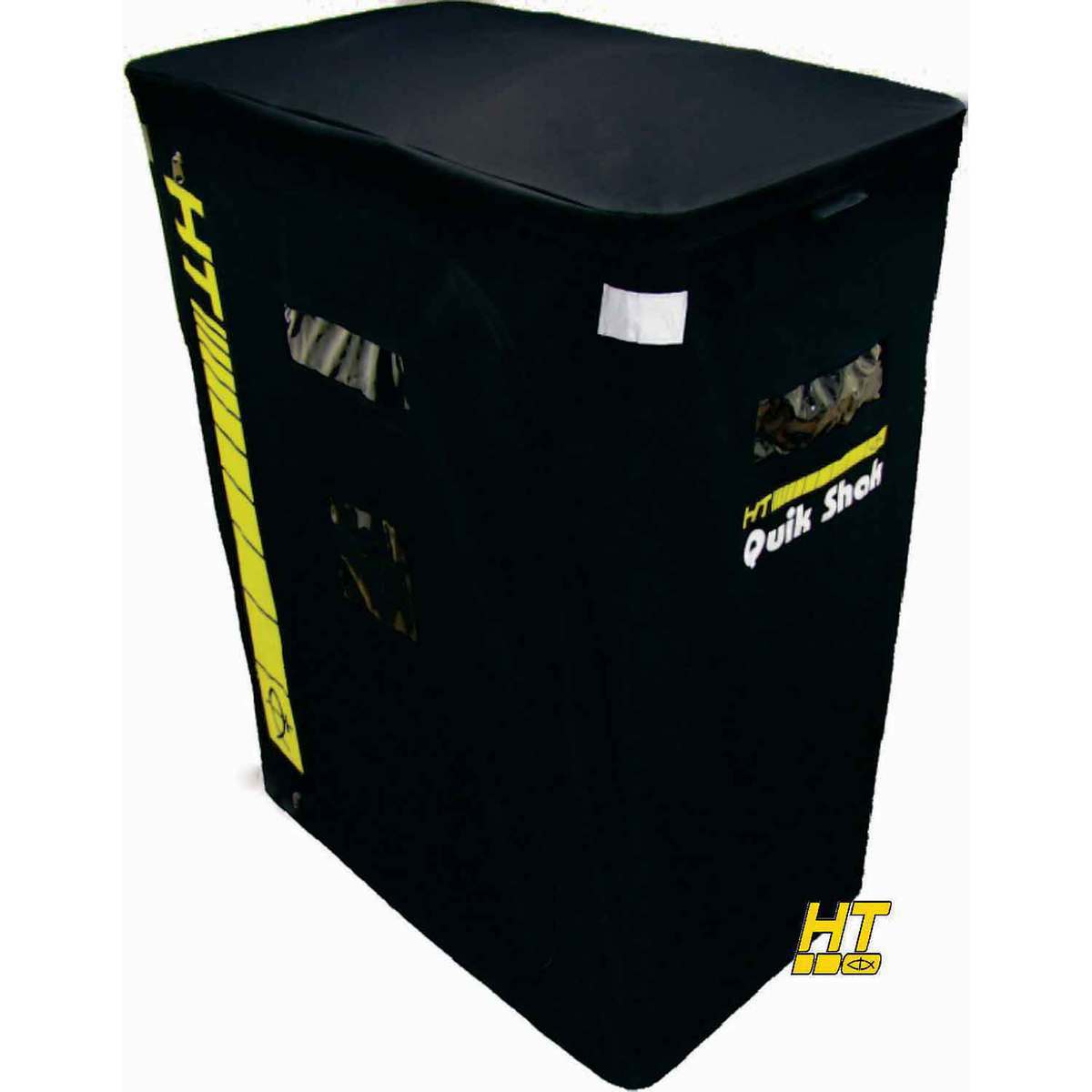 HT Enterprises Quick Shak - All in 1 Unit with Chair Hub Ice Fishing Shelter - Black HT Enterprises Quick Shak - All in 1 Unit with Chair Hub Ice Fishing Shelter - Black